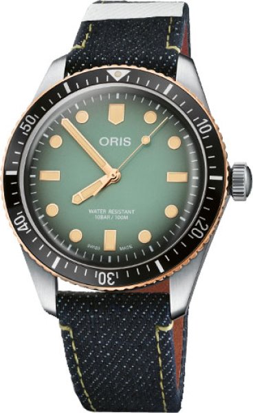 画像1: 腕時計 オリス ORIS×Momotaro 桃太郎ジーンズコラボ ダイバーズ65 機械式自動巻 100m防水 メンズ 73377074337 01 733 7707 4337-Set 正規品 (1)