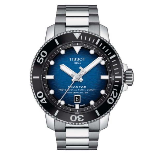 画像1: ティソ TISSOT シースター2000 プロフェッショナル オートマティック SEASTAR 2000 POWERMATIC 80 メンズ 機械式自動巻き T1206071104101 T120.607.11.041.01 ステンレス ベルト パワーリザーブ80時間 正規品 (1)