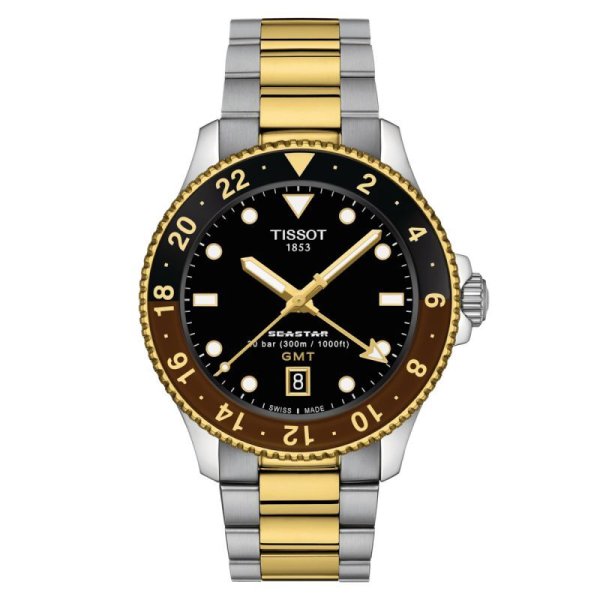 画像1: T1208522205100 ティソ TISSOT シースター1000 SEASTAR 1000 クオーツ GMT 40mm T120.852.22.051.00 正規品 (1)