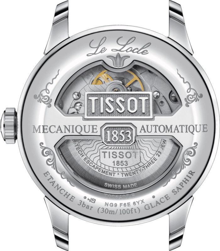 ティソ TISSOT 腕時計 メンズ T006.407.11.053.00 T-クラシック ル・ロックル パワーマティック 80 39mm 自動巻き（POWERMATIC 80.811/手巻き付） ブラックxシルバー アナログ表示