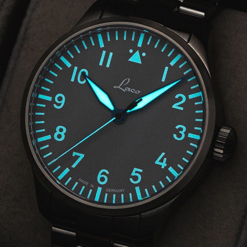 2023お得 Laco ラコ 時計 パイロット アルテンブルク42 42mm パイロットウォッチ ドイツ製 自動巻き メンズ 腕時計 861759.2  オールブラック 黒 腕時計のななぷれ 通販 PayPayモール